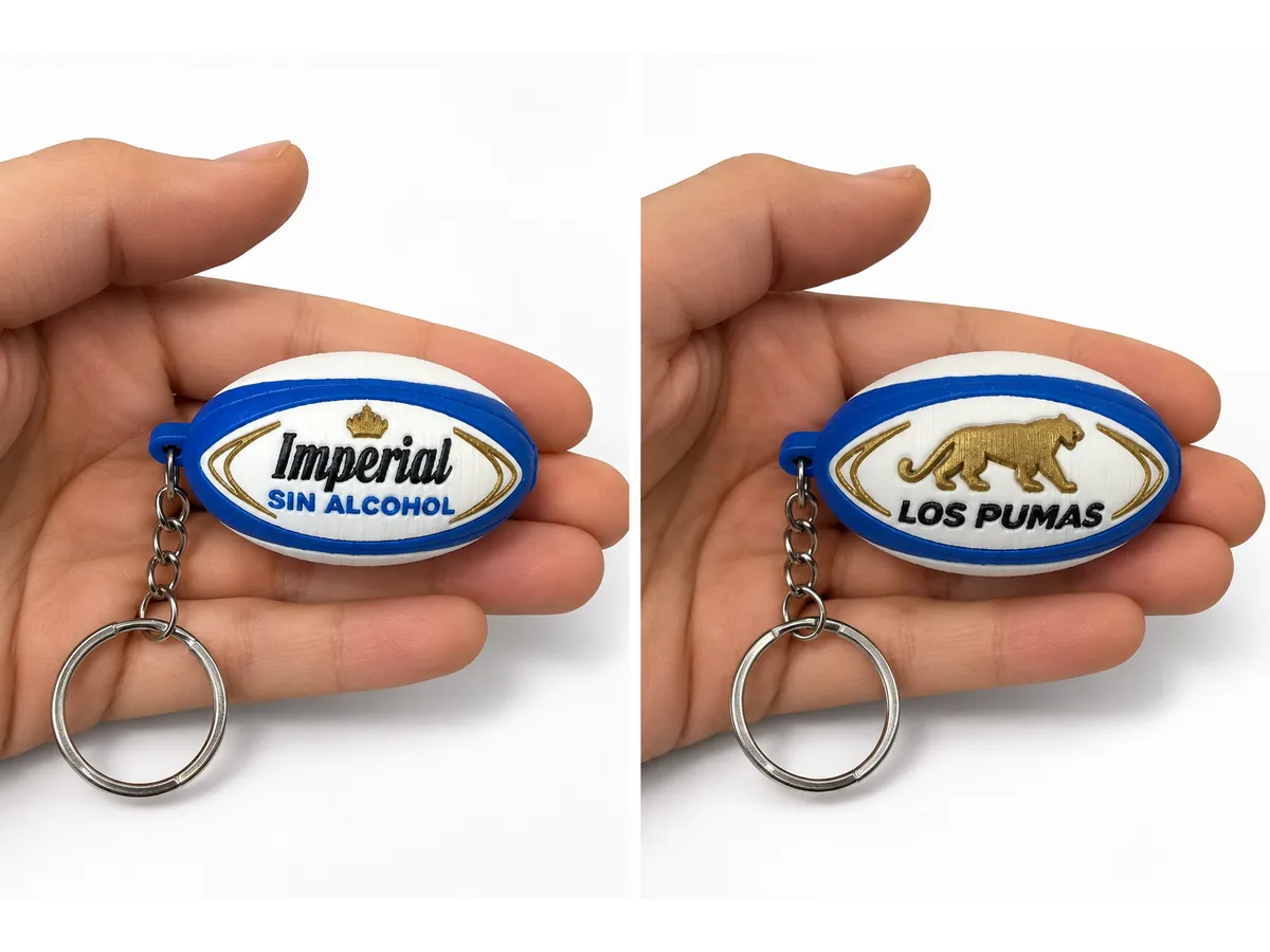 Dos caras del llavero miniatura Imperial y Los Pumas