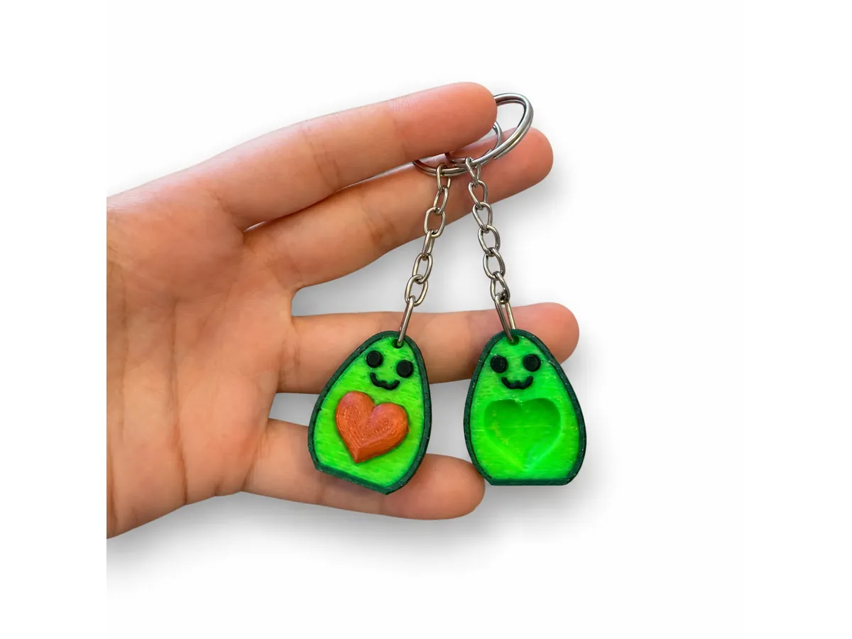 Dos llaveros miniatura con forma de palta