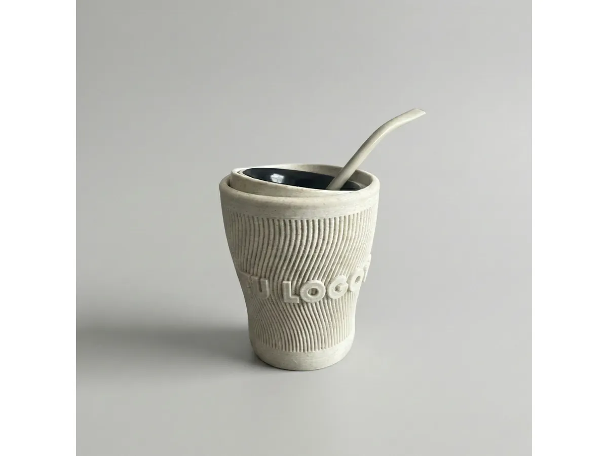Visualización de mate texturado con espacio para un logo