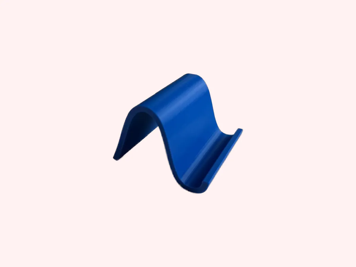 Soporte Onda azul, vista lateral del perfil ondulado