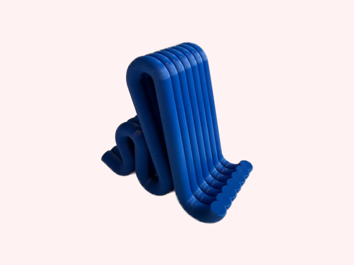 Soporte Estriado azul, detalle del relieve